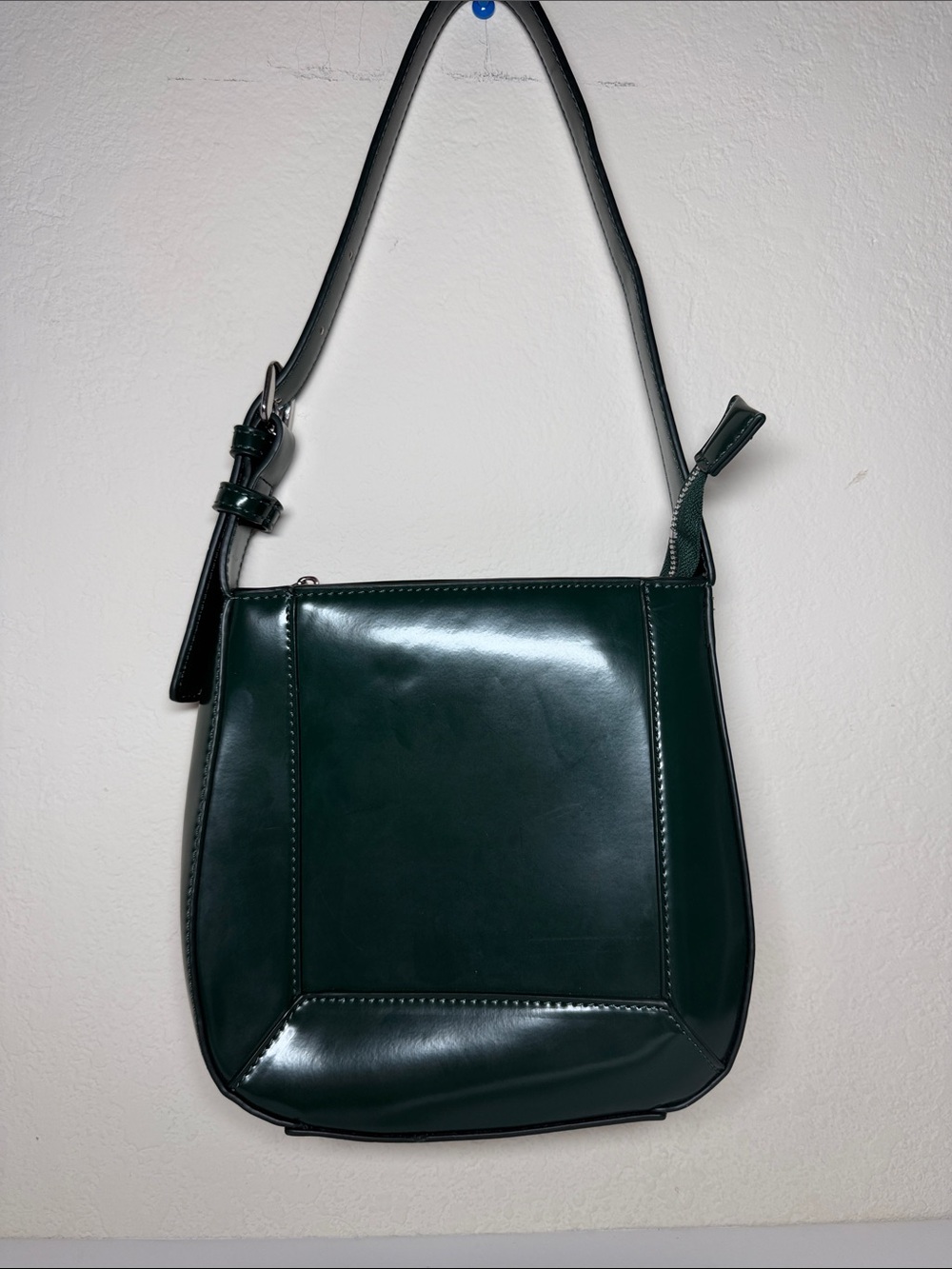 Zara Minimalist Green Shoulder Bag